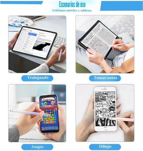Miniatura 8 de Bopomofo 2 piezas de lápices capacitivos para pantallas táctiles, Lápiz capacitivo para iPhone/iPad/Tablet Android/Microsoft Surface, Compatible