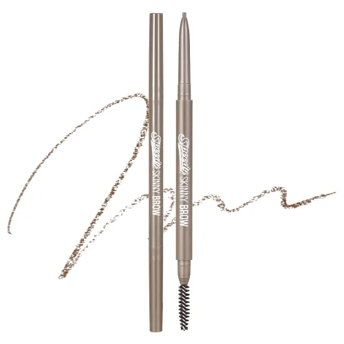 PERIPERA Speedy Skinny Brow (09 Taupe Brown), lápiz de cejas preciso de 1.5mm, tonos de punta fina de doble cara, define y rellena maquillaje de 09