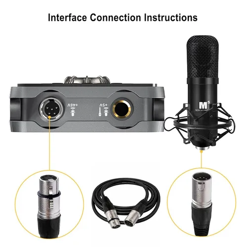 Miniatura 3 de Conector XLR de 5 pines, cable de micrófono XLR, conexiones equilibradas macho a hembra para micrófono e interfaz de audio (9.8 ft/10 pies)