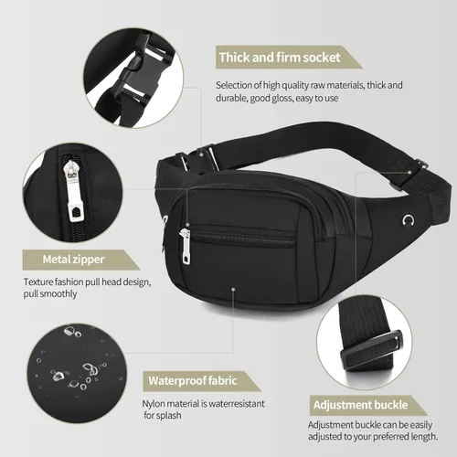 Miniatura 4 de FREETOO - Cangurera con correa ajustable para hombres y mujeres; para entrenamiento, viajes, correr, senderismo, ciclismo, uso casual, uso al aire
