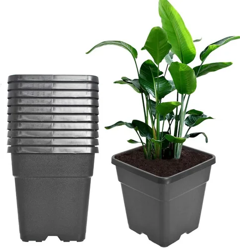 Miniatura 10 de Macetas cuadradas para vivero, macetas de cultivo para plantas de suelo, 0.63 galones, 10
