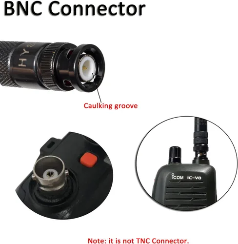 Miniatura 3 de HYS UHF BNC Base HT Antena de 15.3 pulgadas para GMRS Walkie Talkie/Repetidor, UHF 462-467Mhz Antenas de radio bidireccionales para 460-470Mhz ICOM