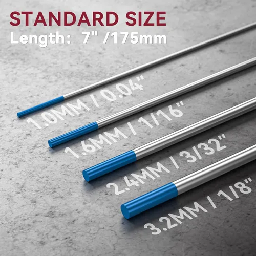 Miniatura 3 de ARCCAPTAIN Electrodo de soldadura TIG de tungsteno, paquete de 10 unidades de 0.04 x 7 pulgadas (azul - 2% lantanado, WL20/EWLa-2)