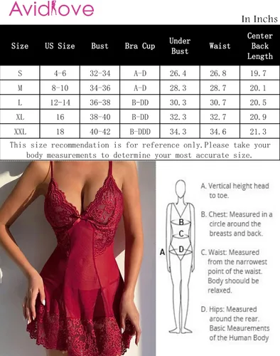 Miniatura 5 de Avidlove Lencería sexy para mujer, lencería de malla con encaje