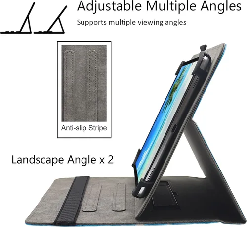 Miniatura 5 de Funda universal para tablet Android de 7 8 pulgadas, Dluggs soporte de visualización multiángulo con funda y correa de mano para tablet de 7.0-8.5