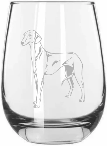 Miniatura 82 de Sakhalin Husky Dog - Copa de vino grabada personalizada de 15.25 onzas sin tallo
