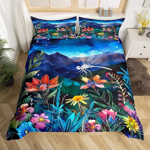 Miniatura 17 de Erosebridal Regalos de libélula para mujeres, funda de edredón de diente de león, mariposa y libélulas, juego de ropa de cama para mujeres y niñas