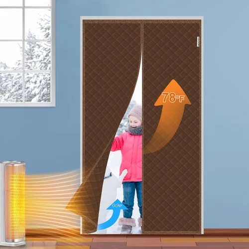 Miniatura 10 de HADOR Cortina Magnética con Aislamiento Térmico para Puerta que se Ajusta a Puertas de 36" x 96", Tela Oxford Acolchada con Relleno de Algodón