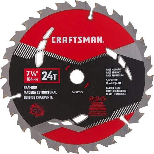 Miniatura 2 de CRAFTSMAN CMAS3725243 Paquete de 3 hojas de sierra circular de carburo de 24 dientes de 7-1/4 pulgadas