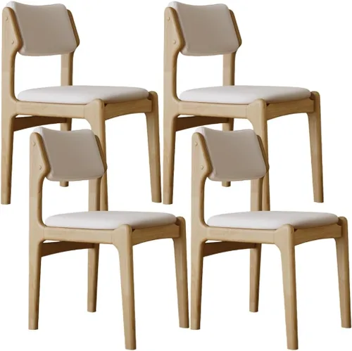 Miniatura 29 de YVYKFZD Wooden Dining Chairs Set, Leather Dining Room Chair with Back, Upholstered Kitchen Chairs, Armless Living Room Chair, for Bedroom Offices