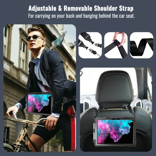 Miniatura 4 de DreamerX Funda para Microsoft Surface Pro 7+ Plus/Pro 7/6/5/4 de 12.3 pulgadas, funda protectora de silicona resistente resistente con mango