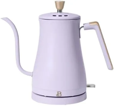 Hermoso hervidor eléctrico de cuello de cisne de 1 litro, 1200 W, por Drew Barrymore, (8 colores a elegir) (lavanda)