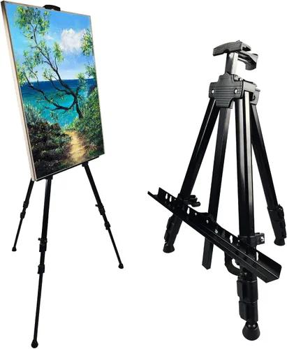 Ns Jymb - Caballete de exhibición de pintura artística, caballetes ajustables de metal portátil para pintar lienzos de altura de 17 a 66 pulgadas,