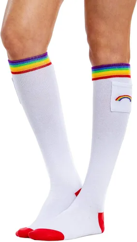 Tipsy Elves Calcetines arcoíris para hombres y mujeres, divertidos y brillantes calcetines PRIDE para festivales de orgullo, desfiles y trajes retro
