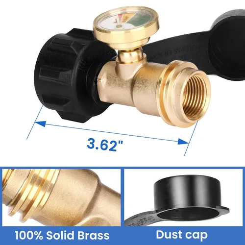 Miniatura 5 de Indicador de nivel de tanque de propano para tanques de 20 libras, medidor de presión de propano con detector de fugas para parrilla de gas BBQ, RV