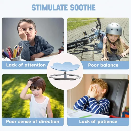 Miniatura 7 de ROBUD Silla giratoria sensorial para niños, silla giratoria para niños con autismo con diseño antideslizante, entrenamiento de coordinación
