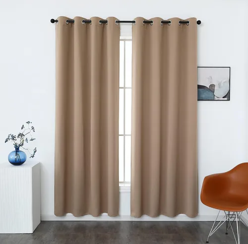 Miniatura 18 de INLINAS Cortinas opacas para dormitorio, aislamiento térmico, reducción de ruido, juego de 2 paneles de ahorro de energía, beige, 42 pulgadas
