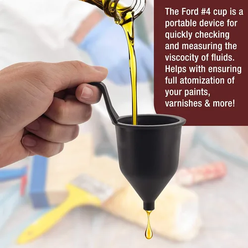 Miniatura 3 de TCP Global Brand SG244 - Taza medidora de espesor líquido y viscosidad Ford # 4 Cuatro, viscosímetro para medir pintura