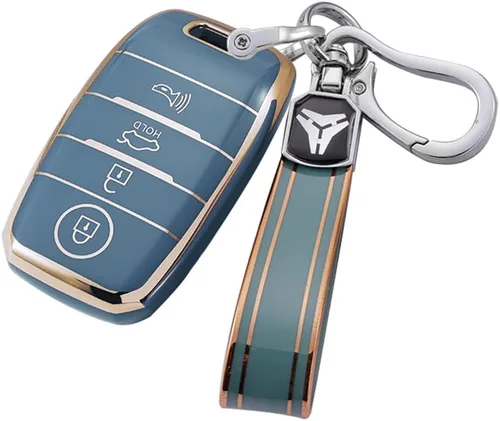 Miniatura 21 de ontto Funda para llave de automóvil de 4 botones compatible con Kia Forte Koup NIRO Optima Rio TPU llavero suave y duradero, color beige