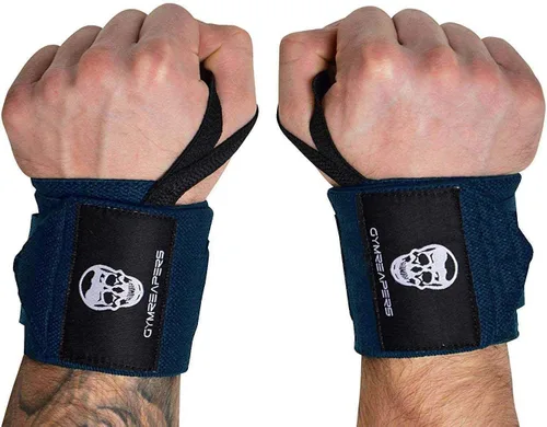 Miniatura 15 de Gymreapers Muñequeras de levantamiento de pesas (aprobadas por IPF) de 18 pulgadas, soporte de muñeca de calidad profesional con lazo para el pulgar