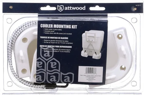 Miniatura 2 de Attwood 14137-7 Cooler Mounting Kit, 4 Corner Pieces, 2 Quick-Connect Stretch Straps, Corrosion-Resistant