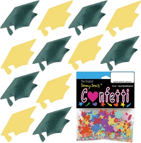 Miniatura 44 de Confetti Grad Cap Negro, Azul Marino Combo - 2 bolsas de media onza (1 oz)