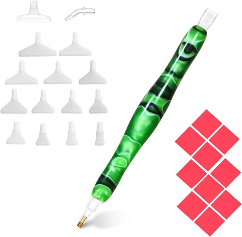 Miniatura 10 de Praise V Do Taladro de pintura de diamante hecho a mano, 15 colocadores de bolígrafos de arte de diamantes y lápiz capacitivo de 5 arcillas
