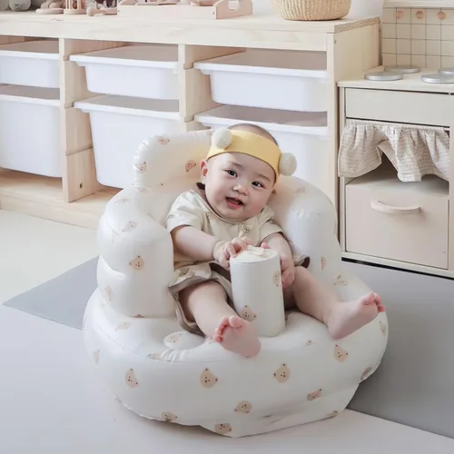 Miniatura 2 de EKEPE Asiento inflable para bebé con ventosas para bebés de 3 meses en adelante, asientos de piso para bebé para sentarse con bomba de aire