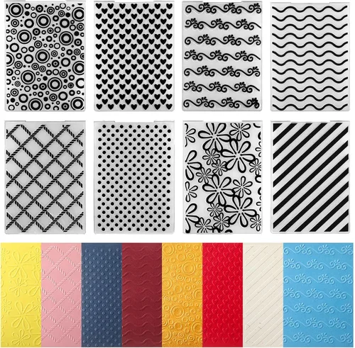 Geiserailie 8 carpetas de estampado en relieve 2d/3D, plantilla de máquina de estampado en relieve, carpeta de tarjetas de papel para hacer