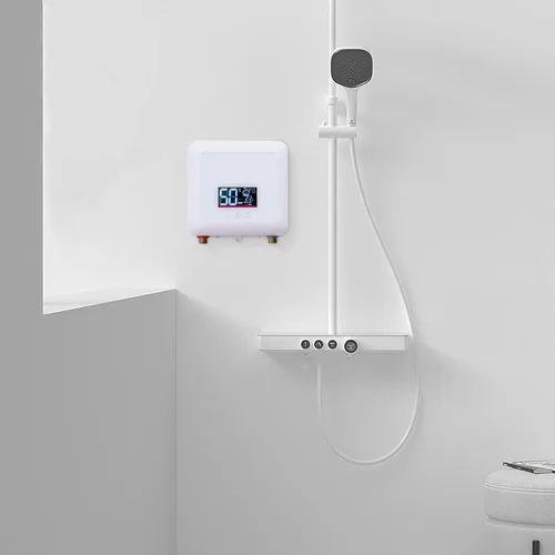 Miniatura 3 de Calentador de agua eléctrico sin tanque de 5.5kw con control remoto, mini calentador de agua caliente instantáneo portátil, ajuste de temperatura