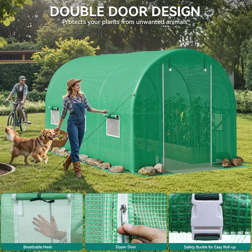 Miniatura 4 de YITAHOME Invernaderos de 26 x 10 x 7 pies, túnel de invernadero de alta resistencia, casas verdes, jardinería al aire libre, cuerdas de estaca