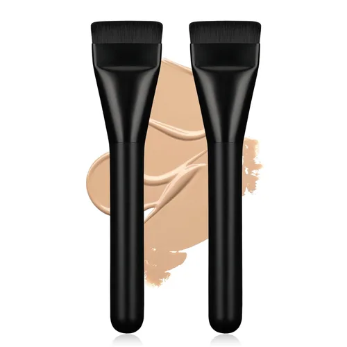 2 Piezas Brochas Planas para Base, Brocha para Mascarilla Facial Espátula de Maquillaje, Brocha Facial para Mascarilla de Base Líquida, Brocha de