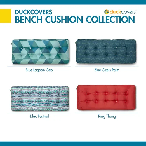 Miniatura 7 de DUCKCOVERS® Cojín de banco resistente al agua para interiores y exteriores, 42 x 18 x 5 pulgadas, color lila festival, cojín para banco de patio