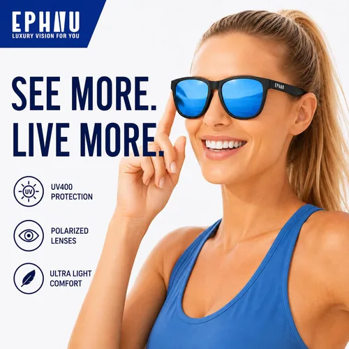 Miniatura 2 de EPHIU Polarized Sports Sunglasses for Men Women Lightweight TR90 Running Sunglasses with UV400 TAC Lenses for Cycling Fishing