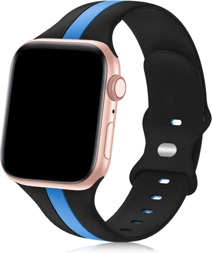 Miniatura 10 de Seizehe - Banda deportiva de diseño compatible con Apple Watch de 38/40/41/42/44/45/46/49 mm, unisex, correa de silicona suave para Apple Watch