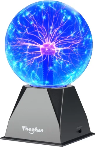 Miniatura 9 de Theefun Bola de Plasma: Verdadera Bola de 6 Pulgadas con Base de 3.5 Pulgadas, Globo de Plasma Regalos de Navidad Lámpara Sensible al Tacto y Sonido