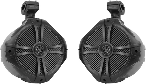 Miniatura 7 de Rockville RGHR45 Receptor de agujero de calibre marino de 4 zonas, Bluetooth/Radio/Paquete remoto con cable con (2) Rockville RWB90B Negro 8" 300w