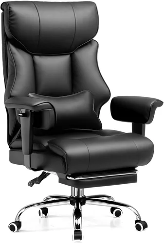 Miniatura 13 de GTPLAYER Silla de juegos grande y alta de 400 libras, silla de oficina resistente con reposapiés y cojín ergonómico de resorte de bolsillo, soporte