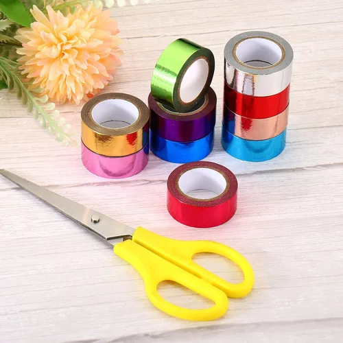 Miniatura 5 de PATIKIL Cinta adhesiva metálica Washi de 0.591 in x 16.4 ft, paquete de 6 calcomanías adhesivas de papel de arte para bricolaje, manualidades, Rosa