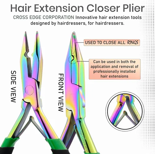 Miniatura 4 de Kit de herramientas de extensión de cabello — Alicates para cerrar cuentas + alicates para quitar cuentas + aguja de tracción Juego de instalación