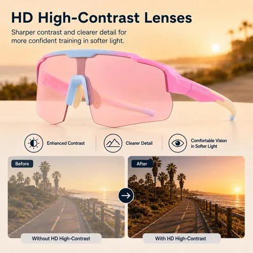 Miniatura 4 de MOTIONVIEW - Gafas de sol deportivas para exteriores, HD, alto contraste, UV400, para correr, béisbol, softbol, deportes, ecológicas