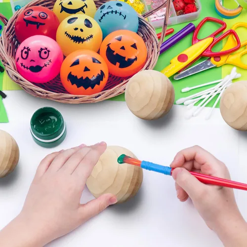 Miniatura 5 de 3 bolas de madera de 75 mm, 4 piezas de bolas de madera redondas sin terminar, bolas de madera naturales grandes de 75 mm para manualidades