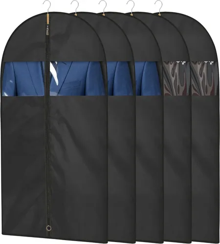 Miniatura 15 de Bolsas de vestir para vestidos, bolsas de ropa de 65 pulgadas de largo para colgar ropa, paquete de 3 fundas plegables con ventana transparente