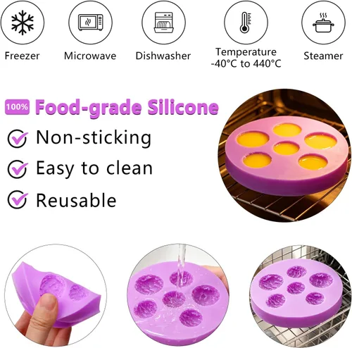 Miniatura 3 de Moldes de silicona para galletas de chocolate, 6 paquetes de donas de caramelo, mini waffle, moldes para decoración de pasteles, adornos