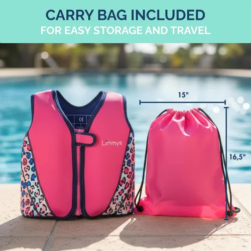 Miniatura 8 de Limmys Chaleco de natación para niños pequeños y niños, ayuda de natación de flotabilidad ajustable, certificado de seguridad CE, diseño galardonado