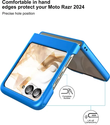 Miniatura 2 de Foluu Funda delgada para Motorola Razr 2024/2025 [No compatible con Razr Plus 2024], con protector de pantalla frontal integrado, policarbonato mate