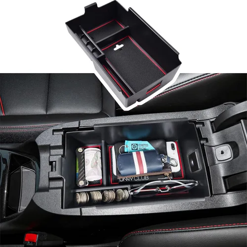 Miniatura 2 de EDBETOS Organizador de consola central compatible con accesorios Chevy Equinox 2018 2019 2020 2021 2022 2023 2024 Bandeja de inserción interior Rojo