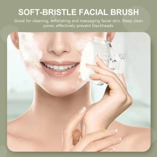 Miniatura 4 de COHEALI Cepillo de limpieza facial de cerdas suaves, cepillo facial manual para limpieza profunda de poros, exfoliación y masaje, cuidado de la piel