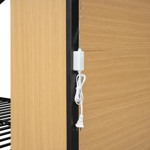 Miniatura 8 de Cama juguetona en forma de casa de tamaño matrimonial con estantes y luces, marco de cama de metal con techo para niños, adolescentes y adultos, un