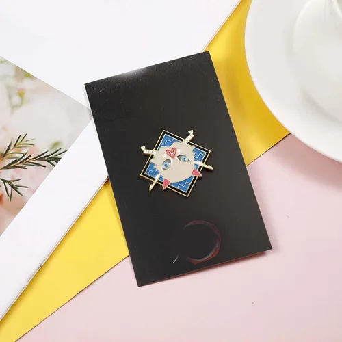 Miniatura 3 de MHTYYDS Demon Slayer Hashibira Inosuke Broche - Kimetsu No Yaiba - Colección de insignias de esmalte de metal, decoración de mochila de regalo